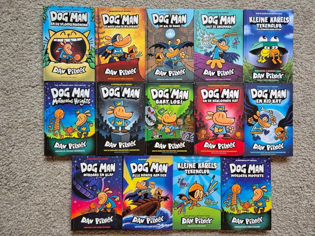 100 KINDERBOEKEN RUTGER&THOMAS DOG MAN LOSER MUTS BOOMHUT, Ophalen of Verzenden, Gelezen