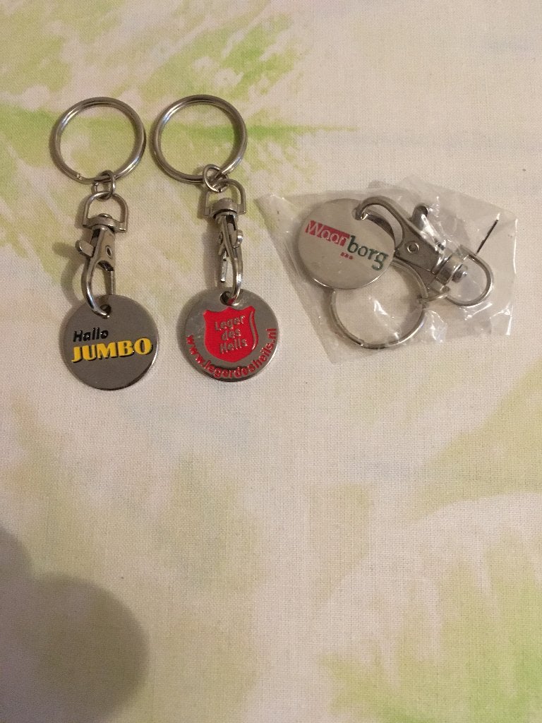 3 winkelwagen munt met sleutelhanger, Verzamelen, Ophalen of Verzenden