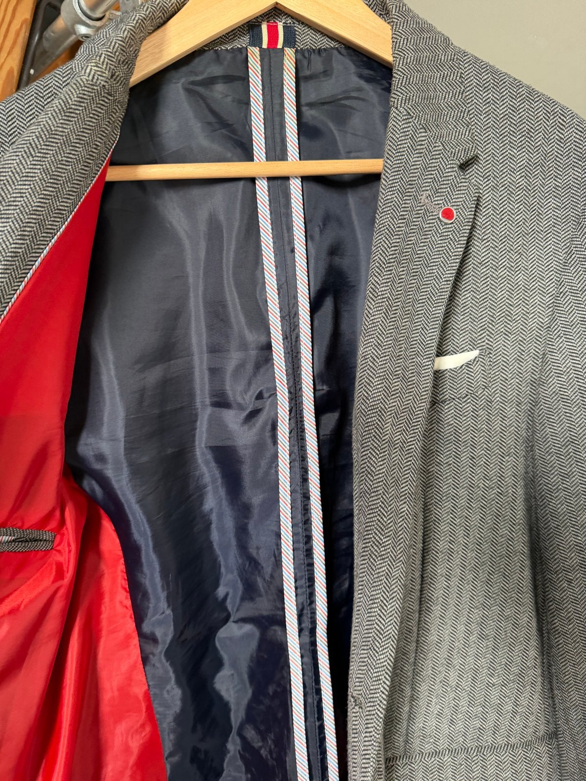 Zara Man Blazer met elleboogstukken - Maat 54 (L), Ophalen of Verzenden, Gedragen, Maat 52/54 (L), Grijs