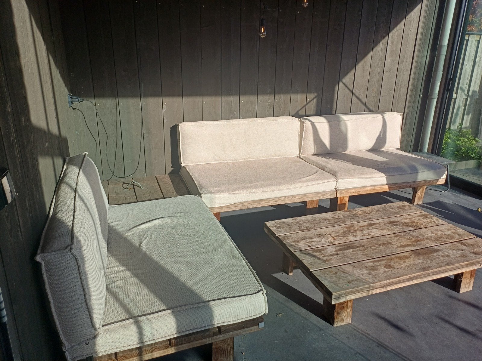 Douglas houten loungeset met afneembare hoezen, Ophalen, Hout