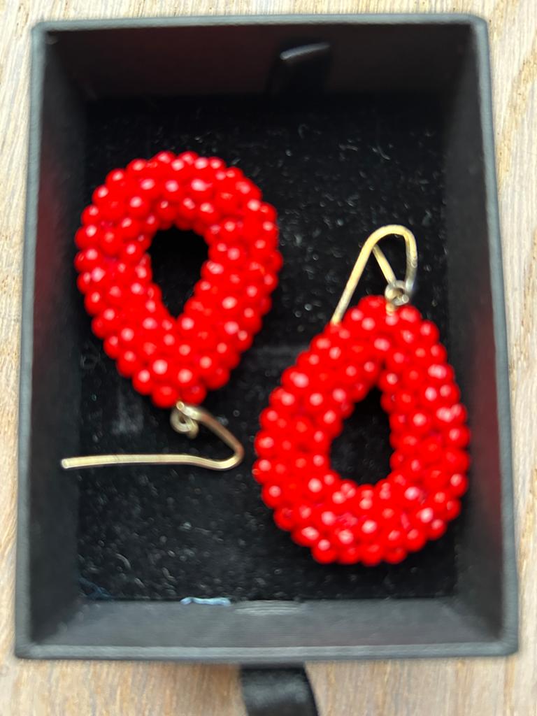 Mooie rode Lott Gioielli oorbellen, Sieraden, Tassen en Uiterlijk, Overige materialen, Ophalen of Verzenden, Rood, Hangers