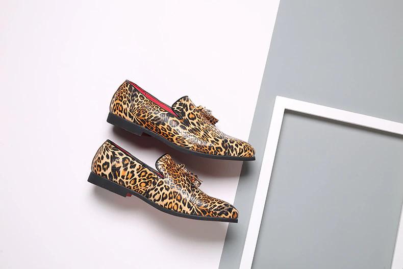Luipaard heren loafers schoenen mannen instappers panter, Verzenden, Nieuw, Loafers