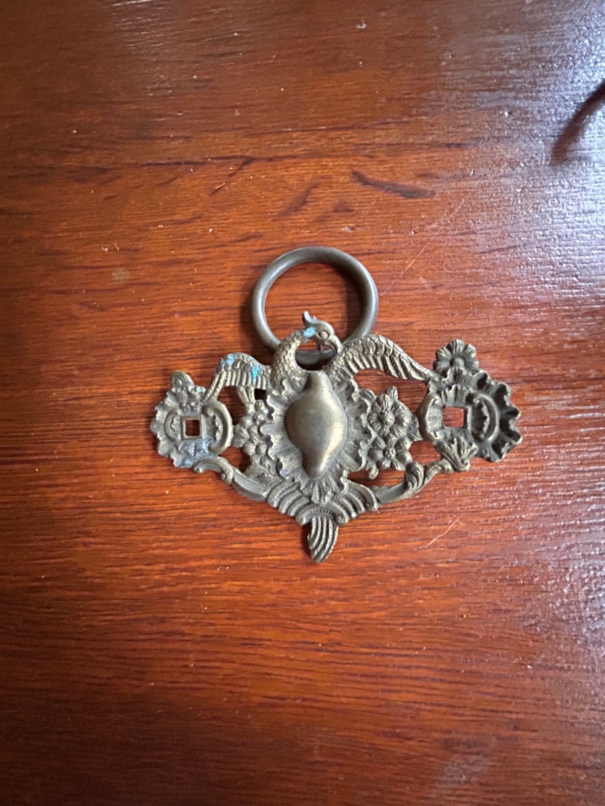 Antieke ladeknop/deurklopper met adelaar, Antiek en Kunst, Ophalen of Verzenden