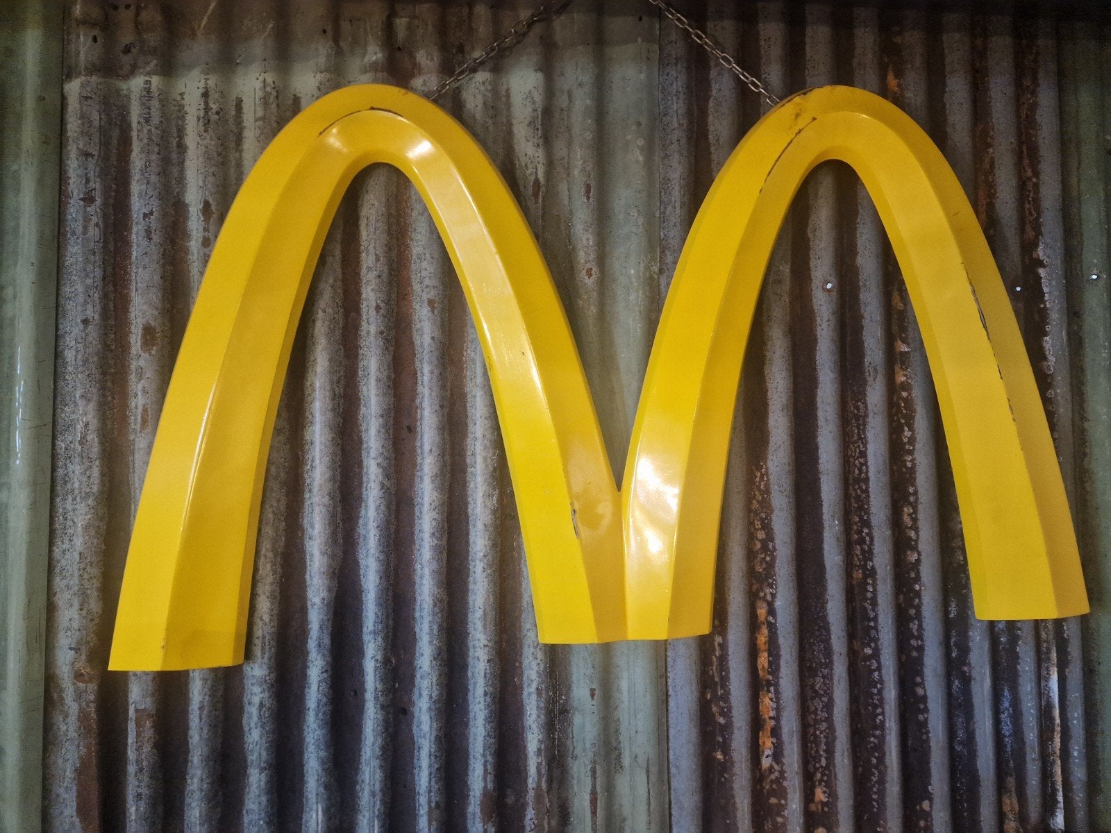 aluminium M van McDonald's, Verzamelen, Ophalen, Gebruikt, Reclamebord