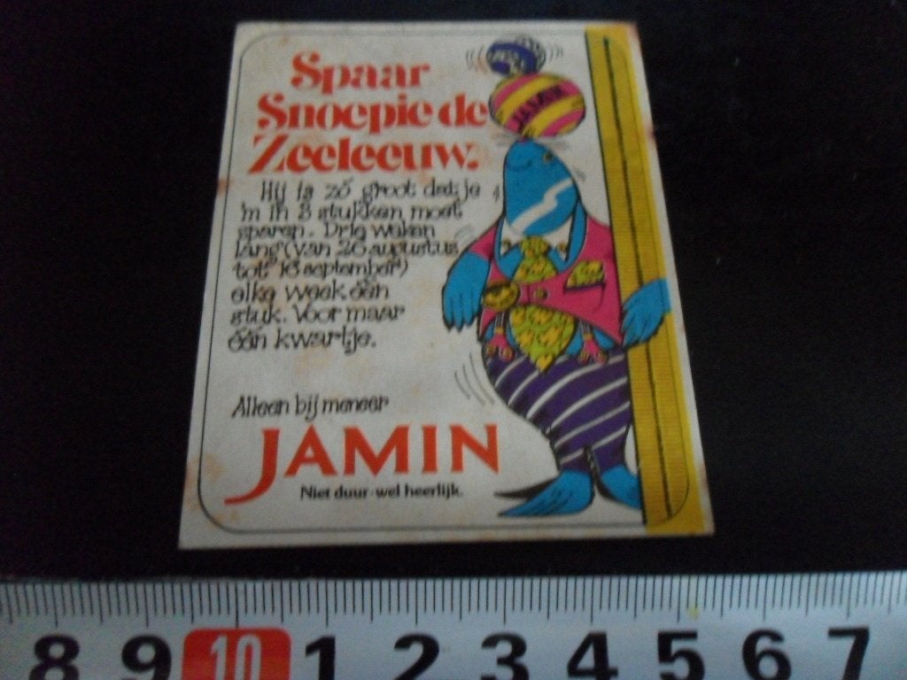 sticker JAMIN  Spaar Snoepie de Zeeleeuw, Ophalen, Zo goed als nieuw