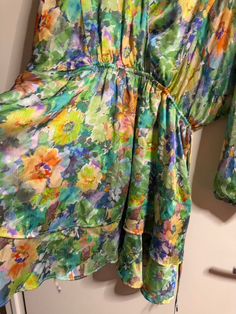 Zara Bloemenprint Jurk - Maat M, Maat 38/40 (M), Ophalen of Verzenden, Zo goed als nieuw, Onder de knie