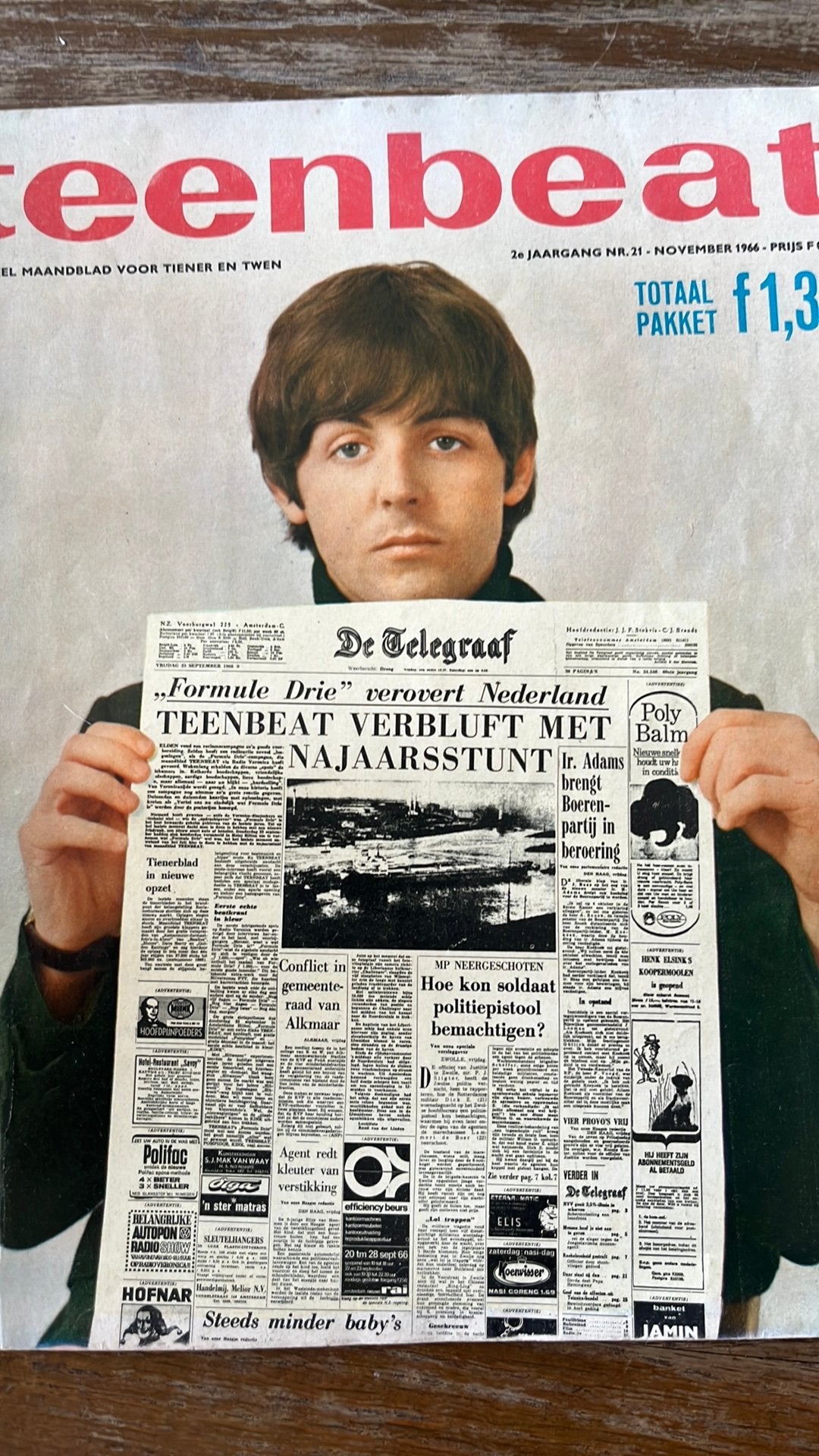 Teenbeat/Pompidoe muziekblad 2e Jaargang nr.21 november 1966, Ophalen of Verzenden, 1960 tot 1980, Tijdschrift