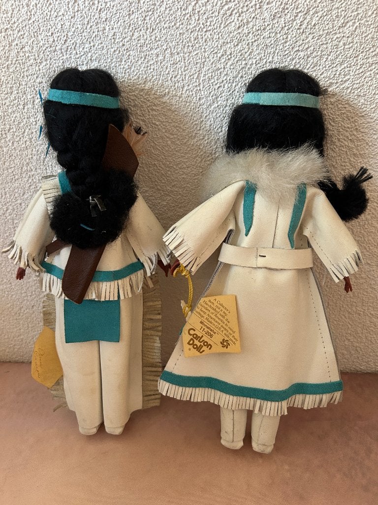 Vintage Carlson Dolls inheemse souvenirpoppen set van 2, Carlson Dolls (Carlson Mfg. Co.), Gebruikt, Niet van toepassing (bedrijf is gestopt met productie in 1997, er is geen actief support e-mailadres)