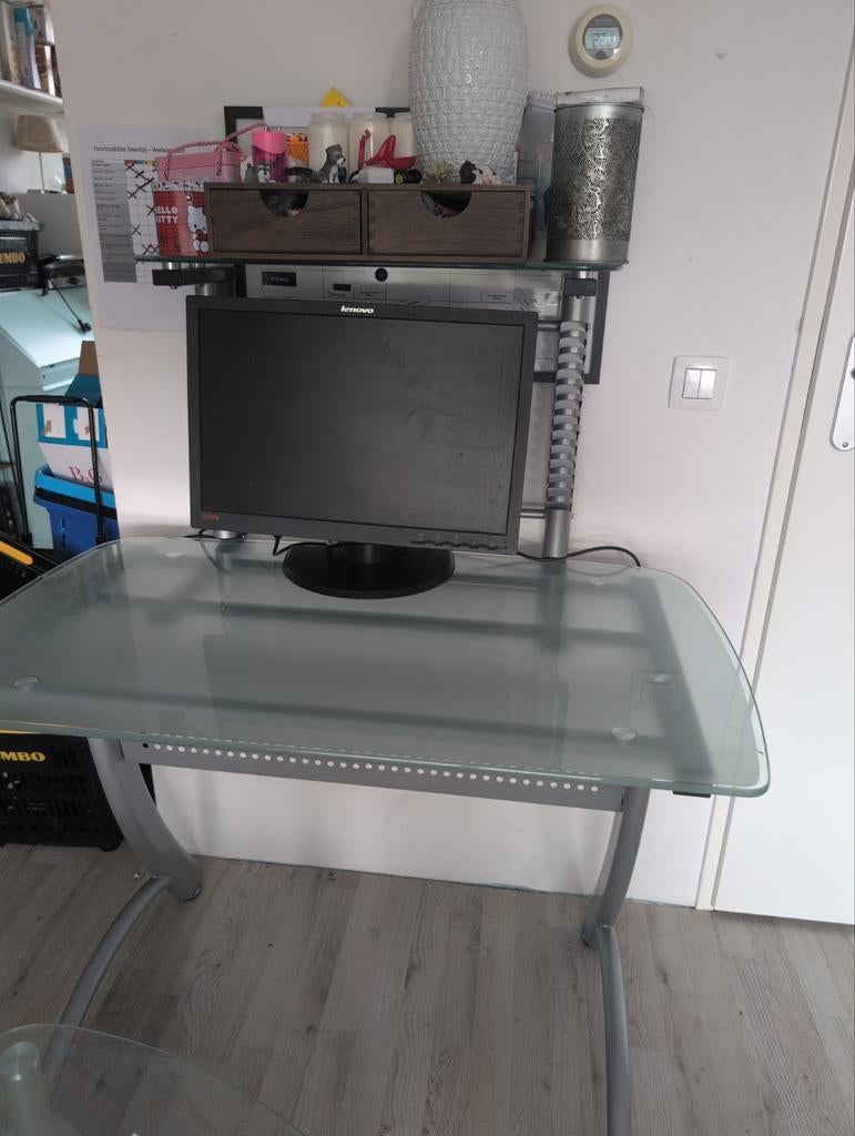 Bureau, Ophalen, Glas, 50 tot 100 cm, Minder dan 100 cm