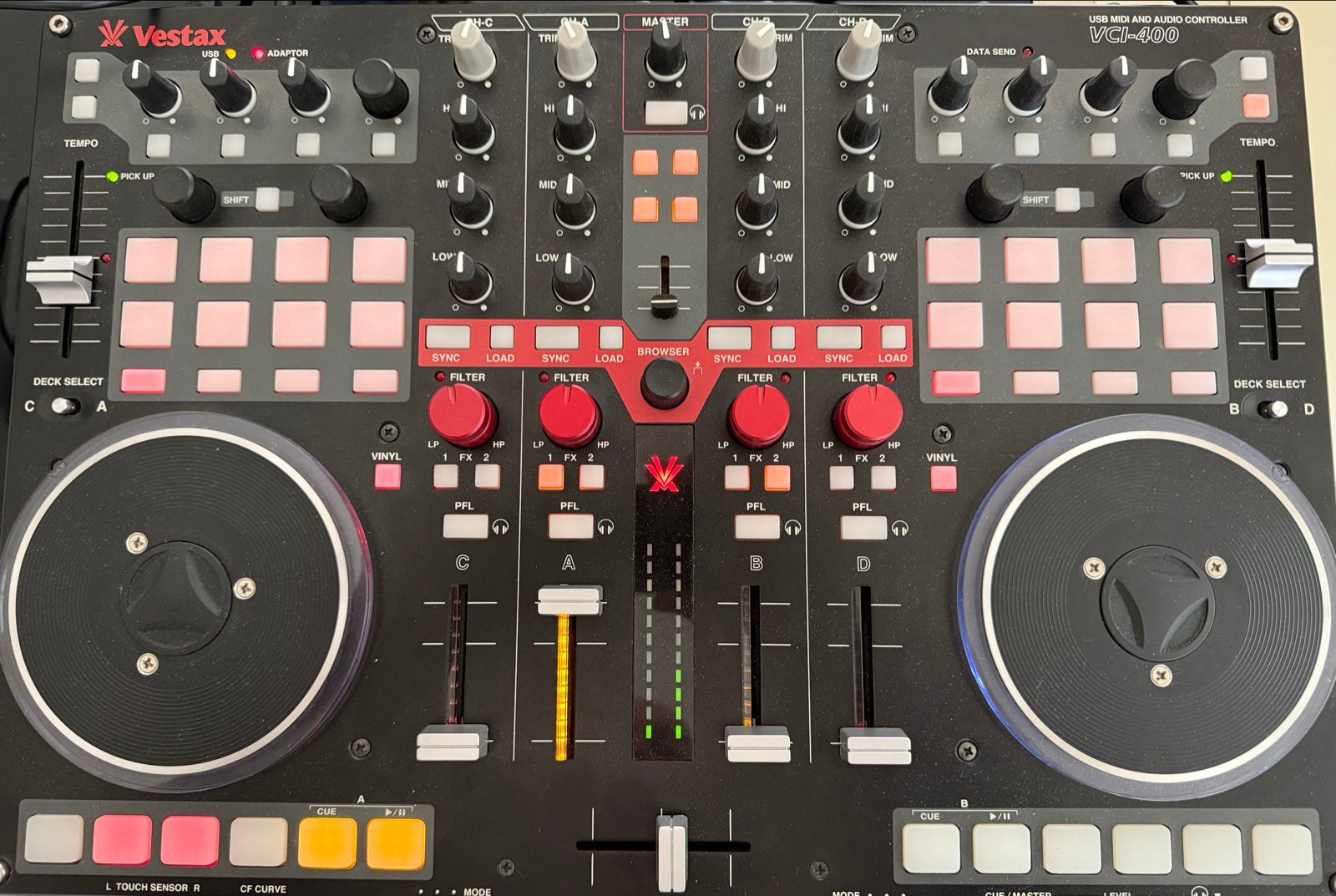 Vestax VCI-400 DJ Controller - Nieuwstaat met accessoires, Ophalen, Nieuw, Dj-set, Overige merken