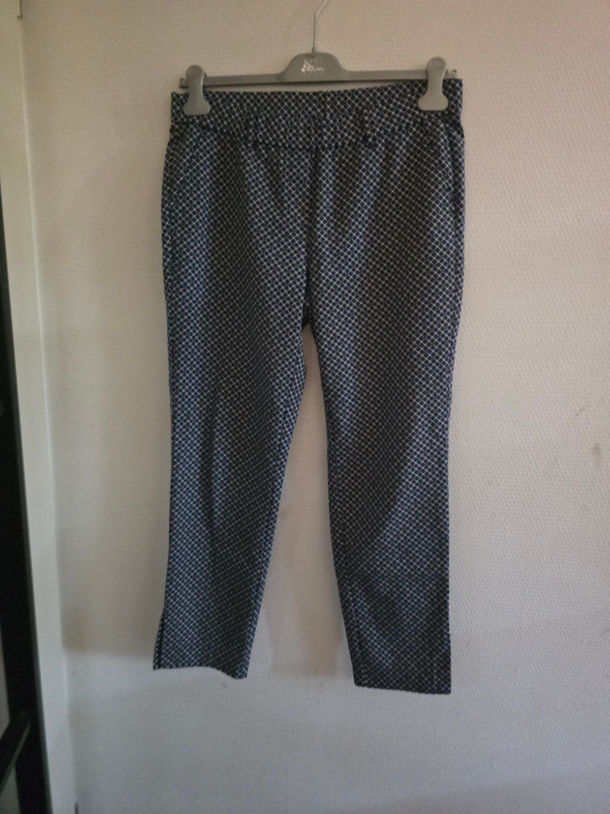 Toni Business Broek Dames Maat 42 Blauw Geruit, Blauw, Maat 42/44 (L), Ophalen of Verzenden, Driekwart