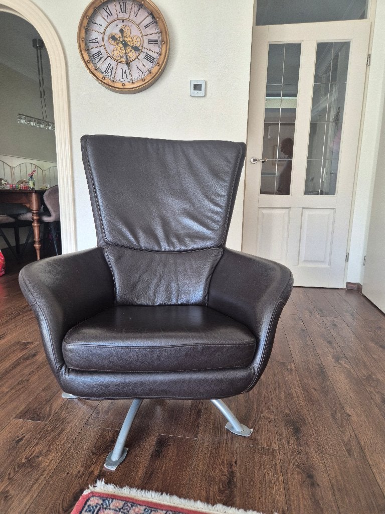 Lederen wing chair, Ophalen, Gebruikt, 75 tot 100 cm, Leer