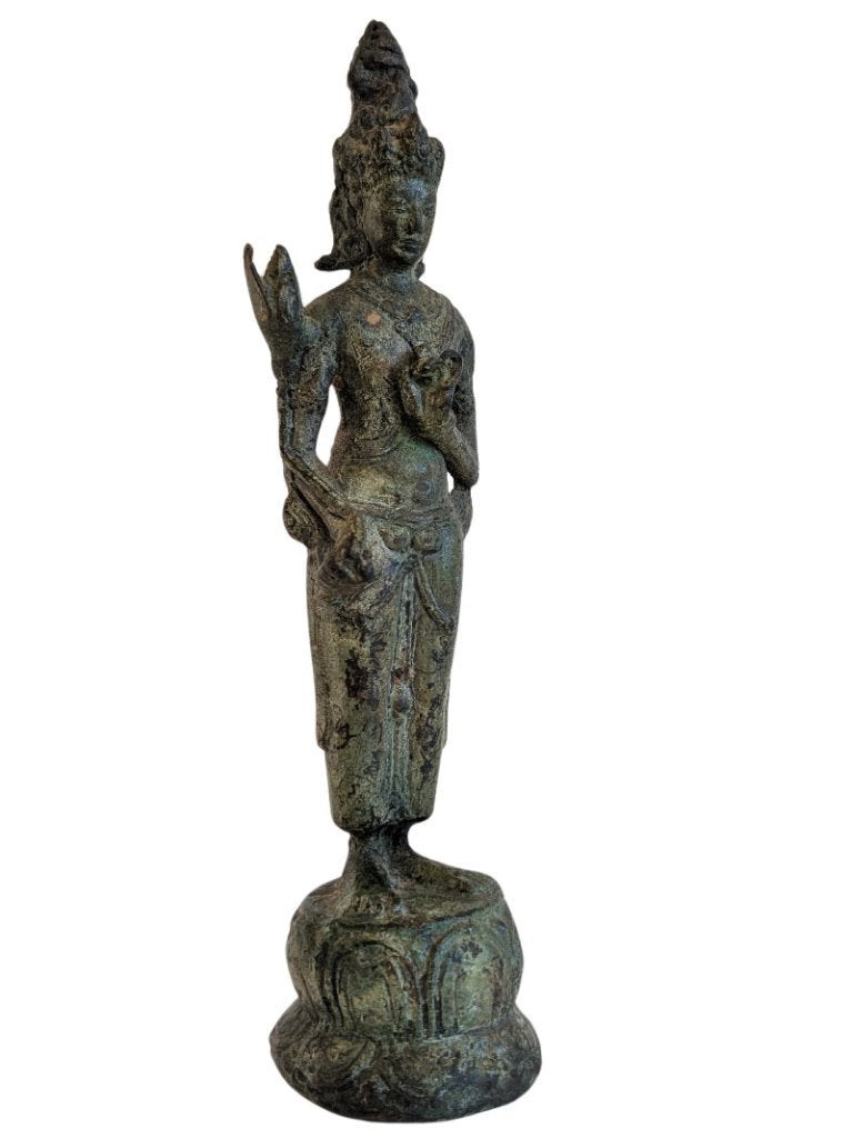 Indonesische Bronzen Avalokiteshvara – 22,9 cm, Antiek en Kunst, 23 cm, Ophalen of Verzenden, Indonesië, Brons