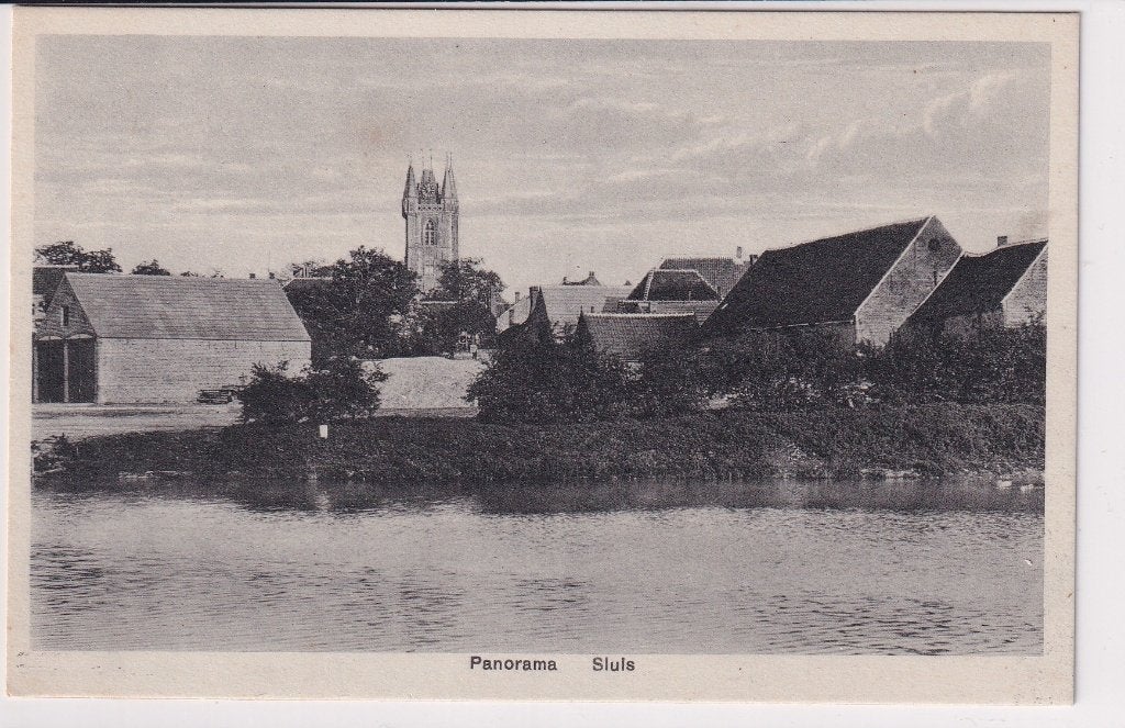Sluis panorama, Ophalen of Verzenden, 1920 tot 1940, Ongelopen, Zeeland