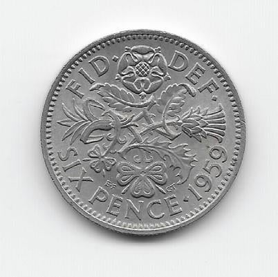 Verenigd Koninkrijk 6 pence 1959 KM# 903, Postzegels en Munten, Verzenden, Overige landen, Losse munt
