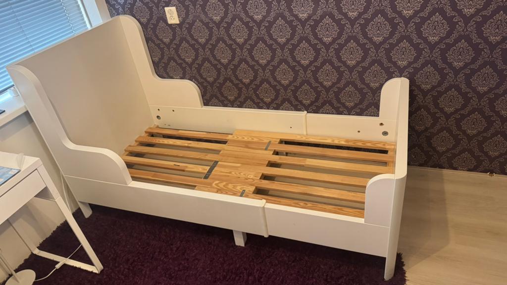IKEA Meegroeibed BUSUNGE, afmetingen: 90 x 200 cm., Ophalen, 90 cm, Eenpersoons, Wit