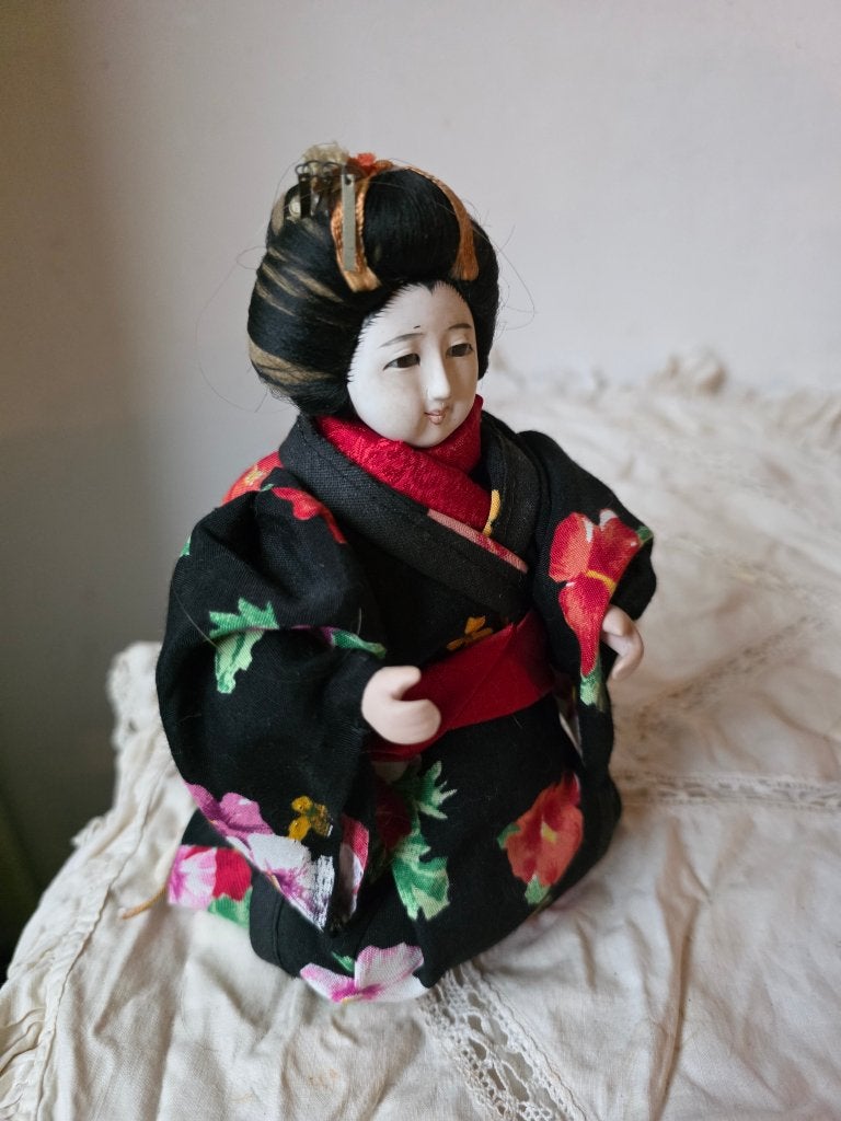 Antieke pop, traditionele japanse geisha, Ophalen of Verzenden, Gebruikt, Pop