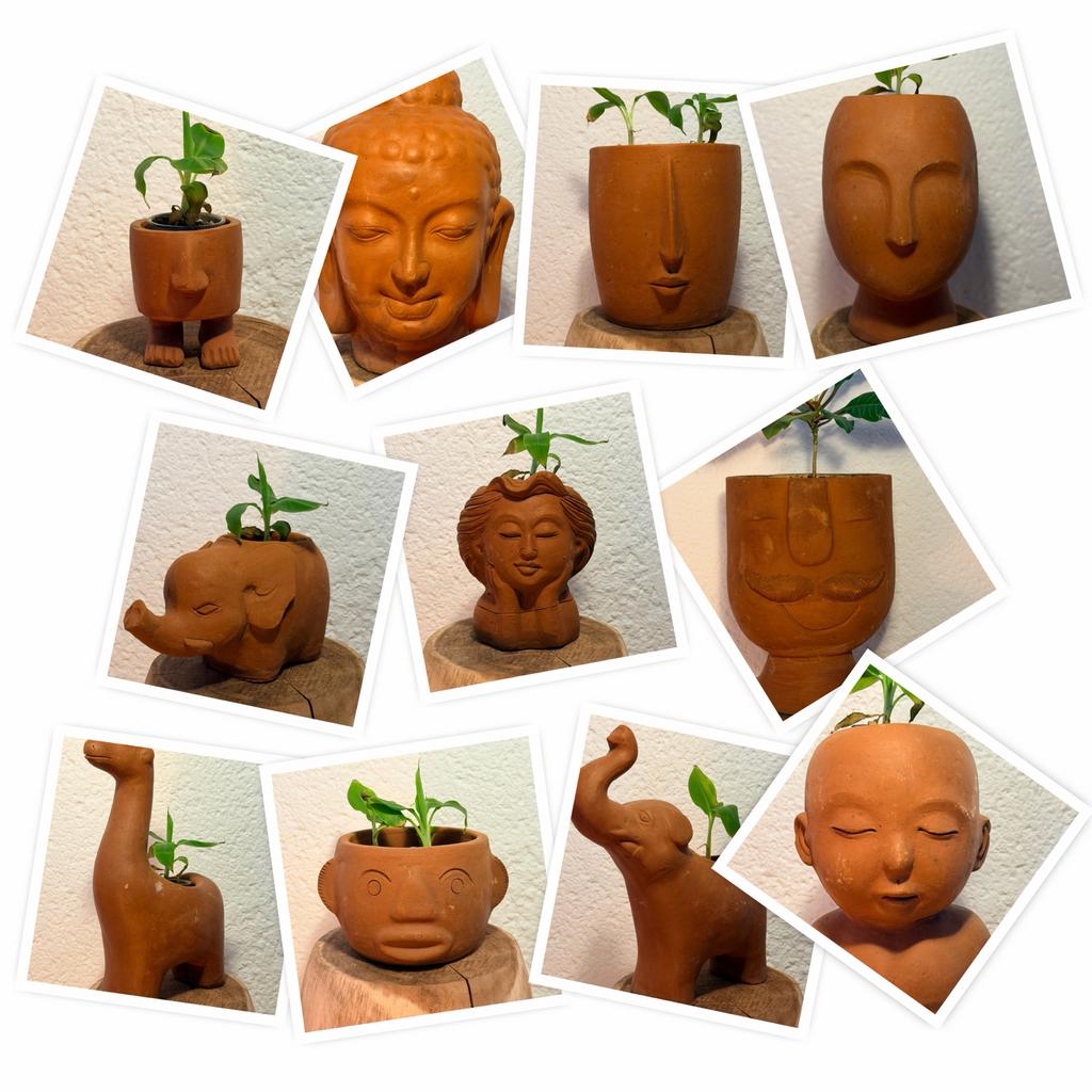 Unieke Terracotta Bloempotten - Diverse Designs, Ophalen, Overige vormen, Terracotta, Binnen