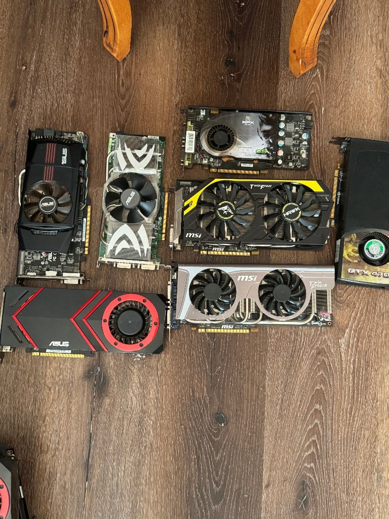 Partij van 7 videokaarten – Niet getest / Defect, Computers en Software, Videokaarten, Overige soorten, Ophalen of Verzenden, Niet werkend