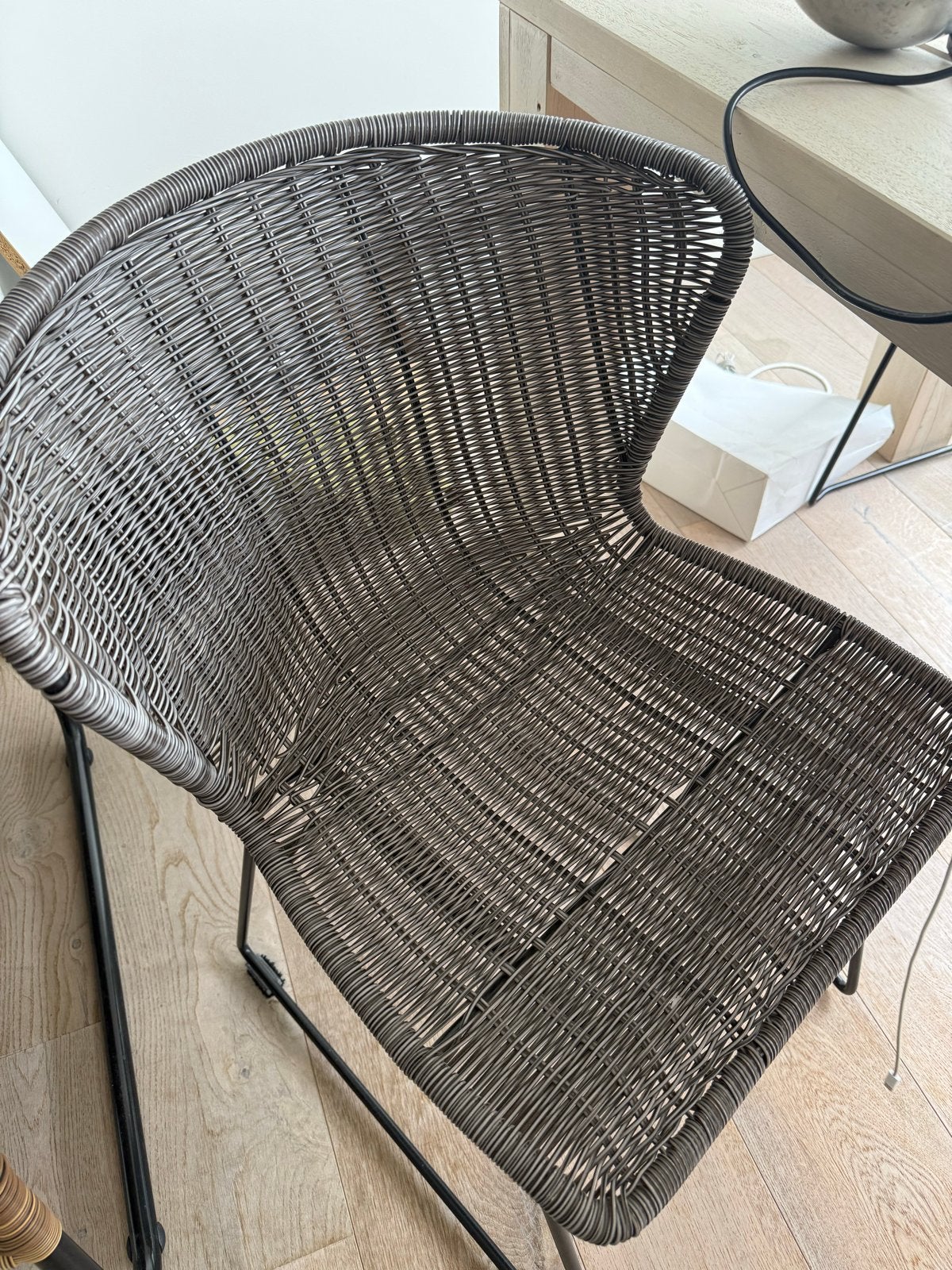 Set van 6 rotan stoelen - grijs en bruin, Ophalen, Gebruikt, Twee, Overige kleuren