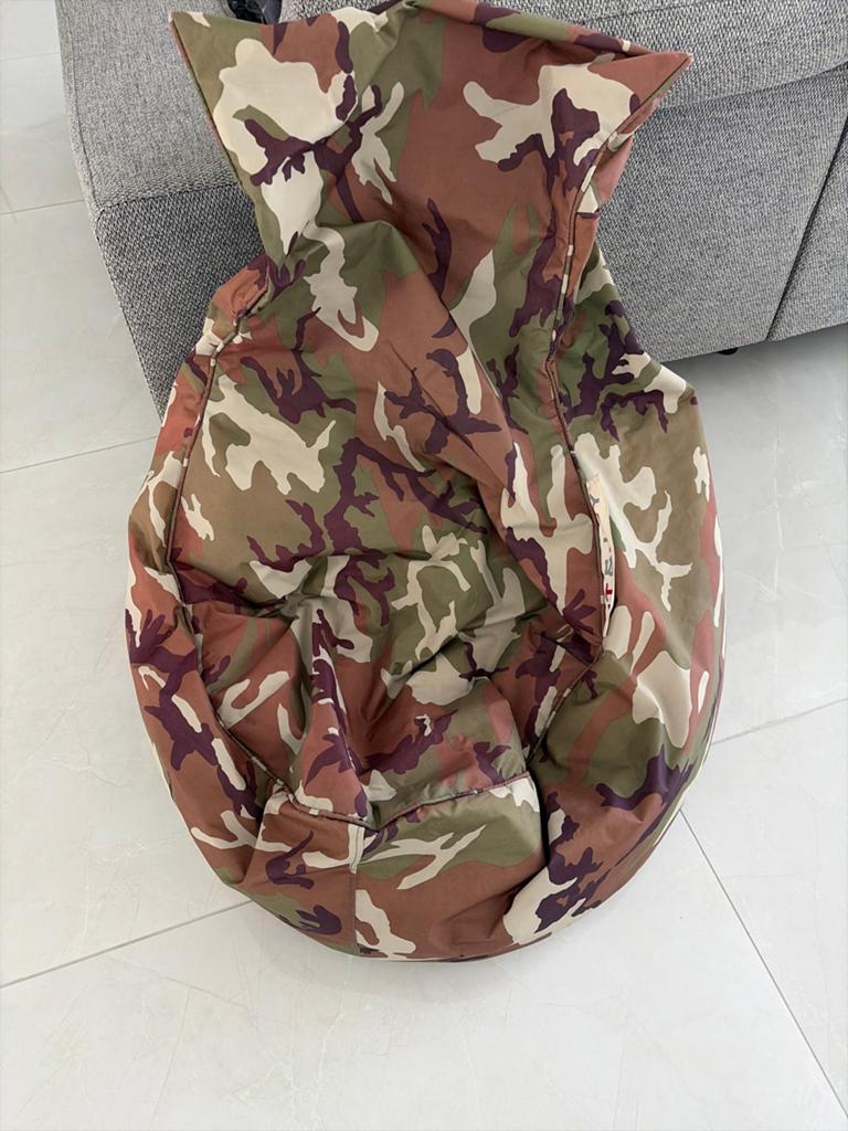 Zitzak met camouflageprint - Comfortabel en stijlvol, Ophalen of Verzenden, Gebruikt, Overige kleuren, Zitzak