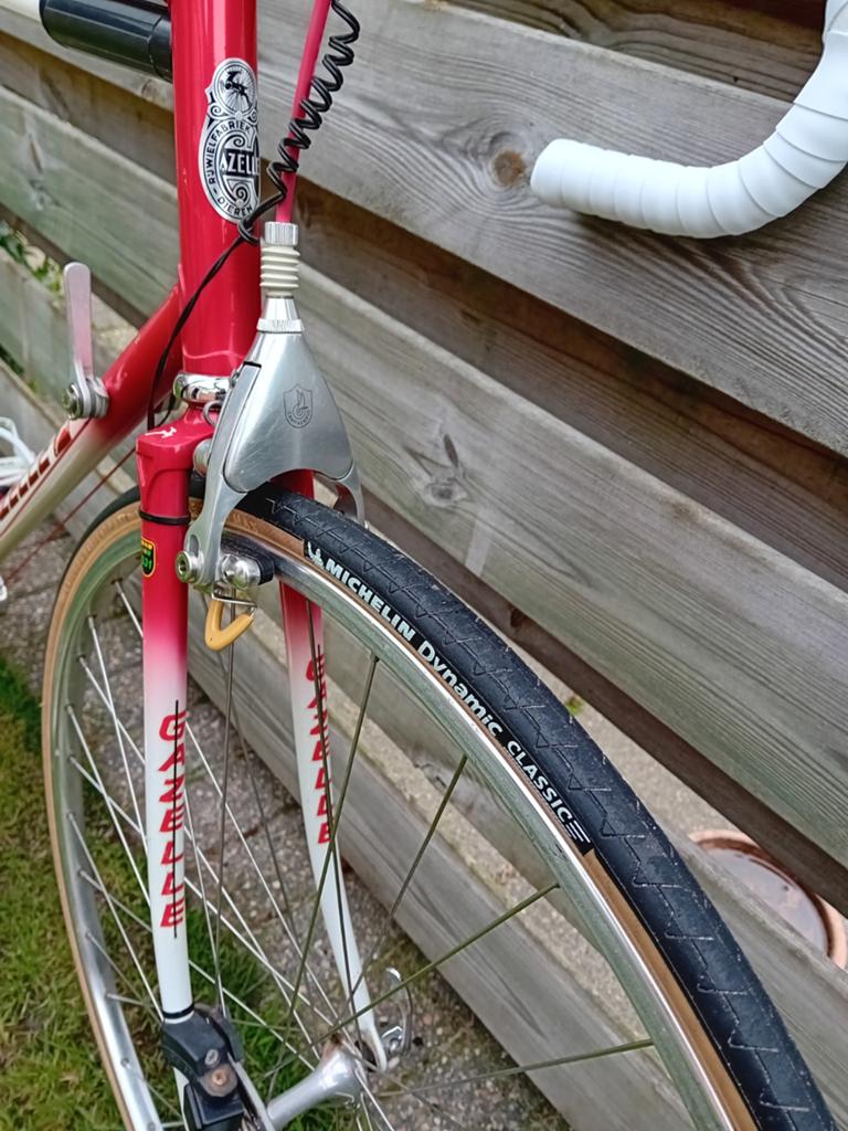 Gazelle Champion Mondial uit 1985 in maat 61cm., Fietsen en Brommers, Fietsen | Racefietsen, Ophalen, 28 inch, Gebruikt, Velgrem