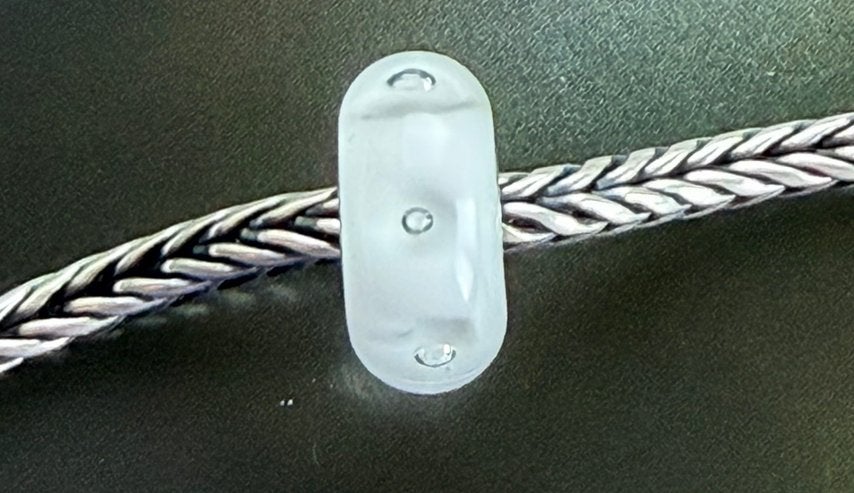 Trollbeads glaskraal ‘Witte luchtbellen’, Glas of Kristal, Nieuw, Ophalen of Verzenden, Trollbeads