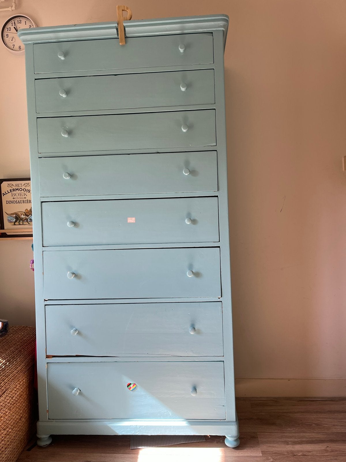 Vintage Oude Pastoorskast - H200xB100xD60, Antiek en Kunst, Ophalen