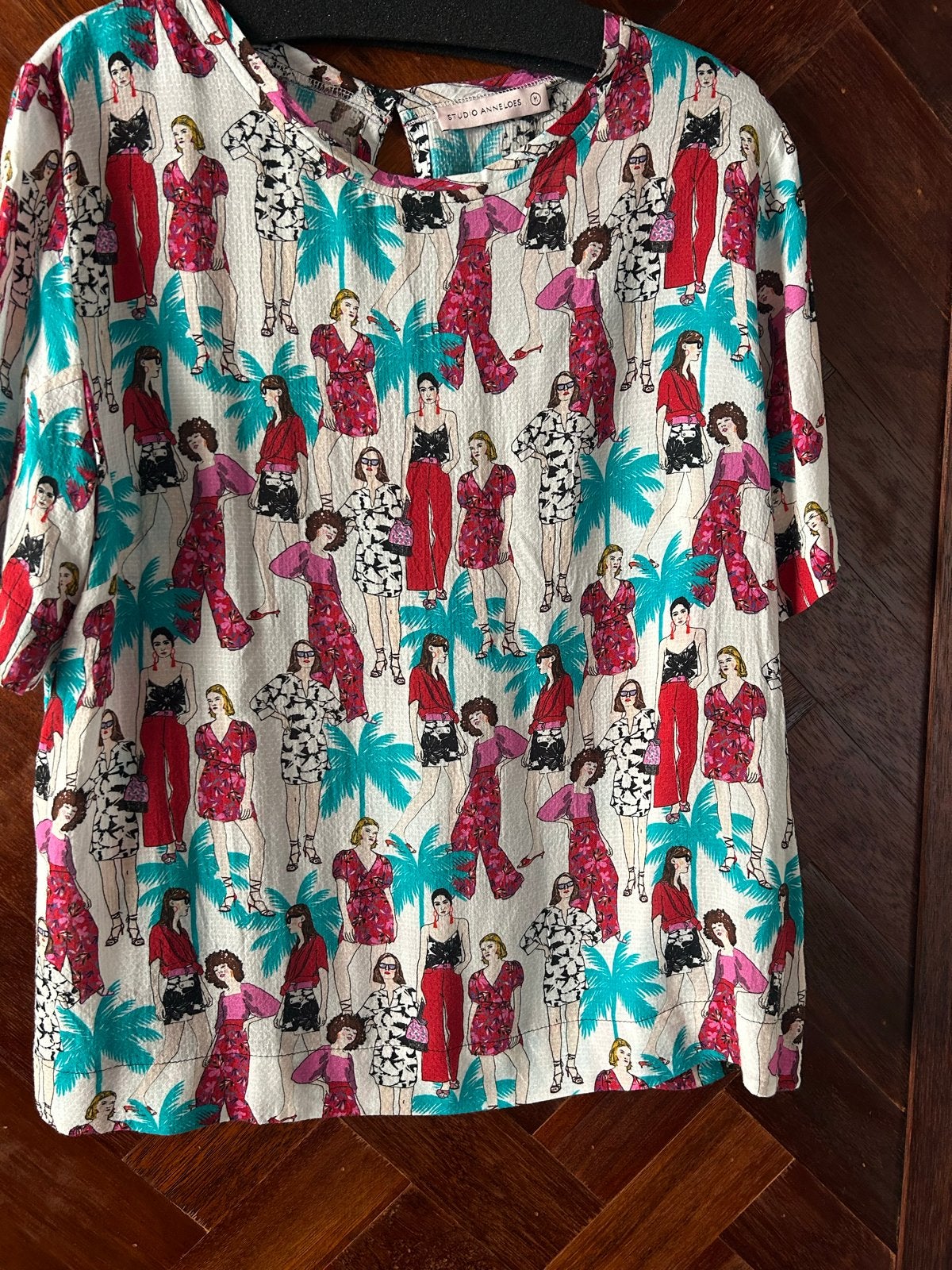 Studio Anneloes blouse met print, maat M, Maat 38/40 (M), Meerkleurig, Ophalen of Verzenden, Zo goed als nieuw