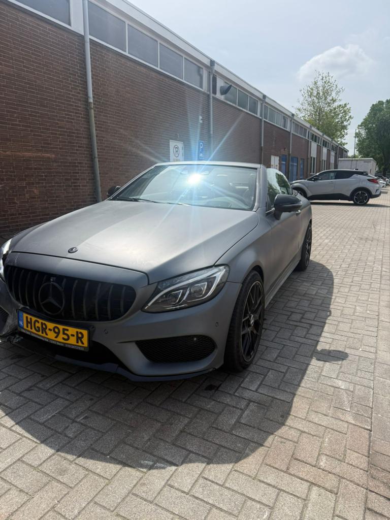 Mercedes-Benz C-Klasse C43 AMG 367pk 9G-TRONIC 4MATIC 2016, Auto diversen, Schadeauto's, Automaat, Benzine, Cabriolet, Zilver of Grijs