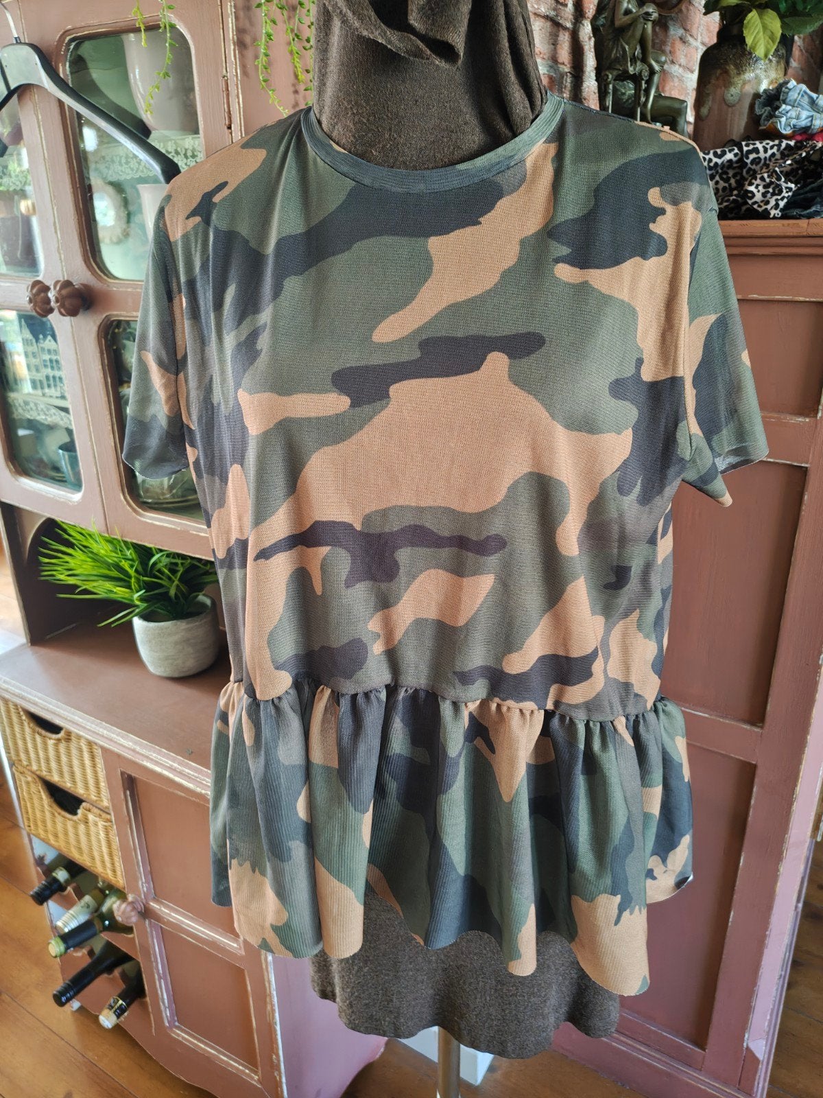 tuniek transparant maat m l xl camouflage, Ophalen of Verzenden, Zo goed als nieuw, Groen