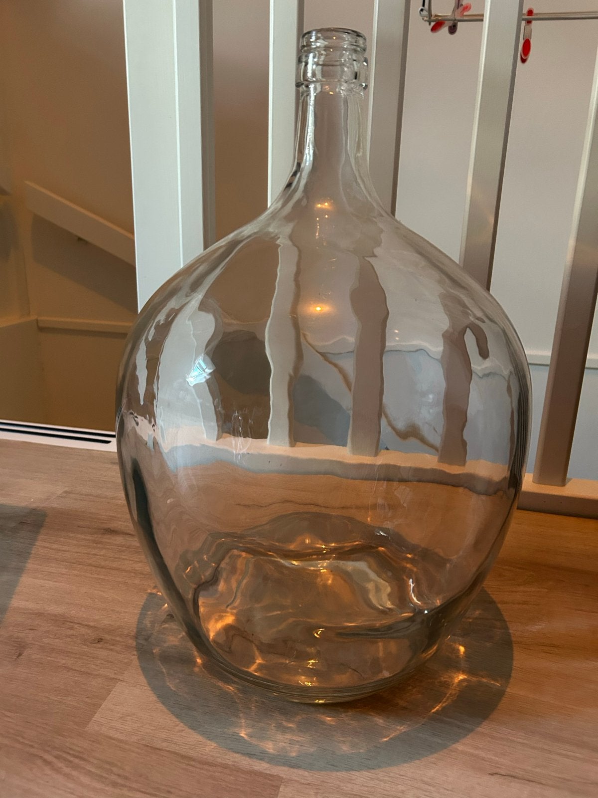 Grote glazen fles / mandfles / gistfles, Ophalen