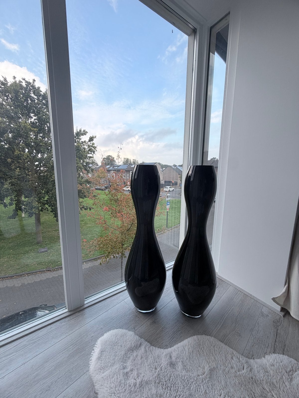 Set van 2 moderne zwarte vazen - 90 cm hoog, Ophalen