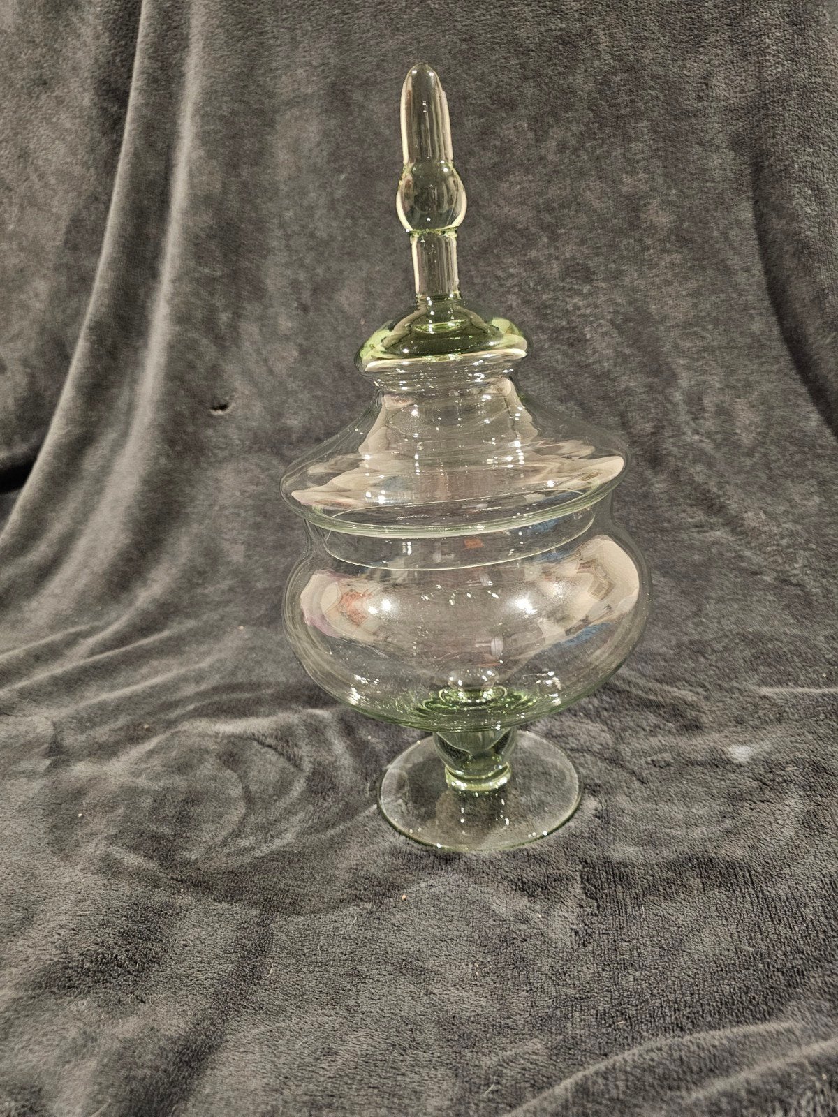 decoratieve glazen pot op voet, Ophalen of Verzenden, Op voet, Glas