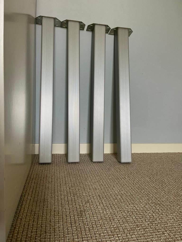 4 aluminium meubelpoten vierkant, Ophalen, Tafelpoot, Vierkant, 50 tot 100 cm