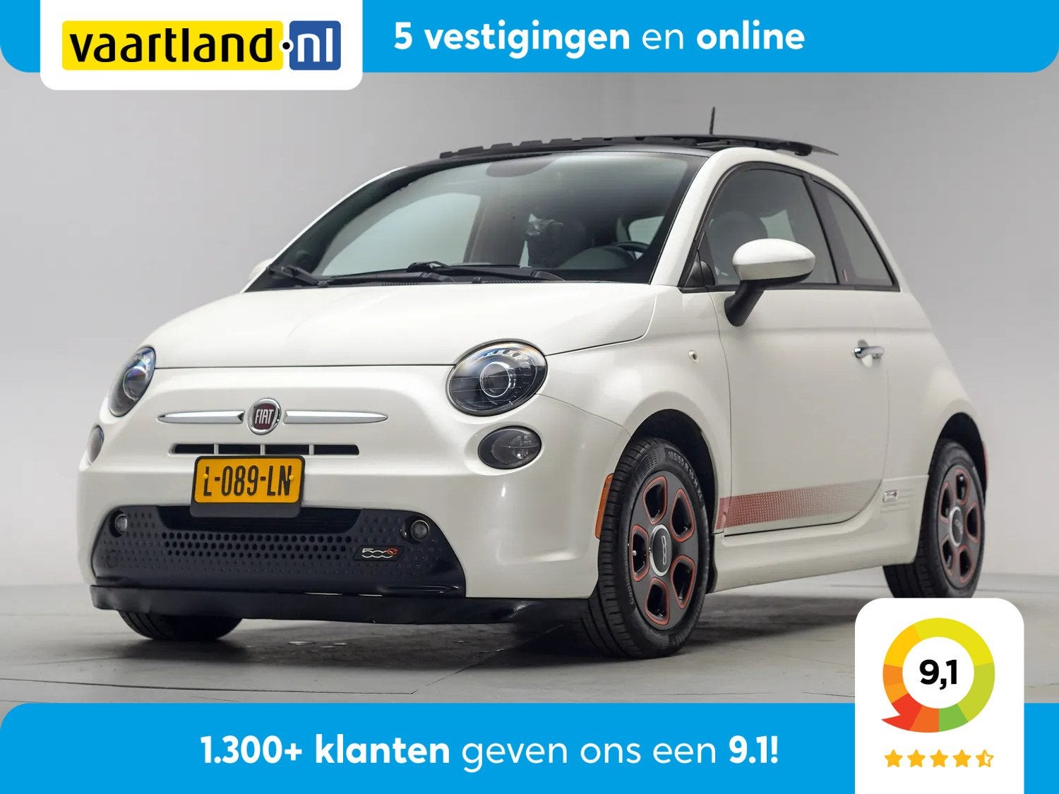 Fiat 500E 500E 24kwh [ Stoelverwarming Pano Navigatie ], Auto's, Fiat, Automaat, 0 cilinders, Gebruikt, 4 stoelen