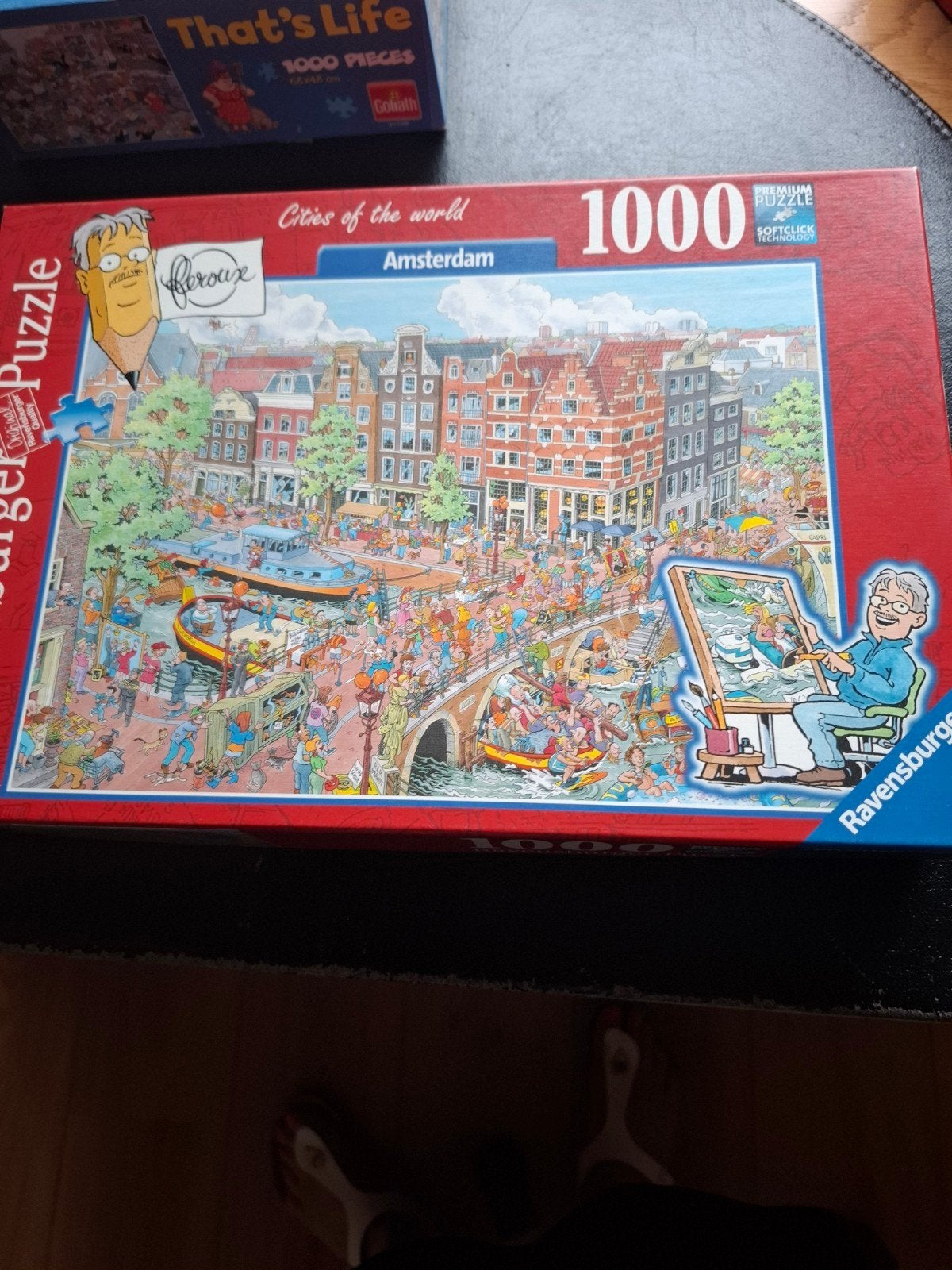 Ravensburger Legpuzzel Amsterdam 1000 stukjes, Hobby en Vrije tijd, Ophalen, 500 t/m 1500 stukjes, Zo goed als nieuw, Legpuzzel