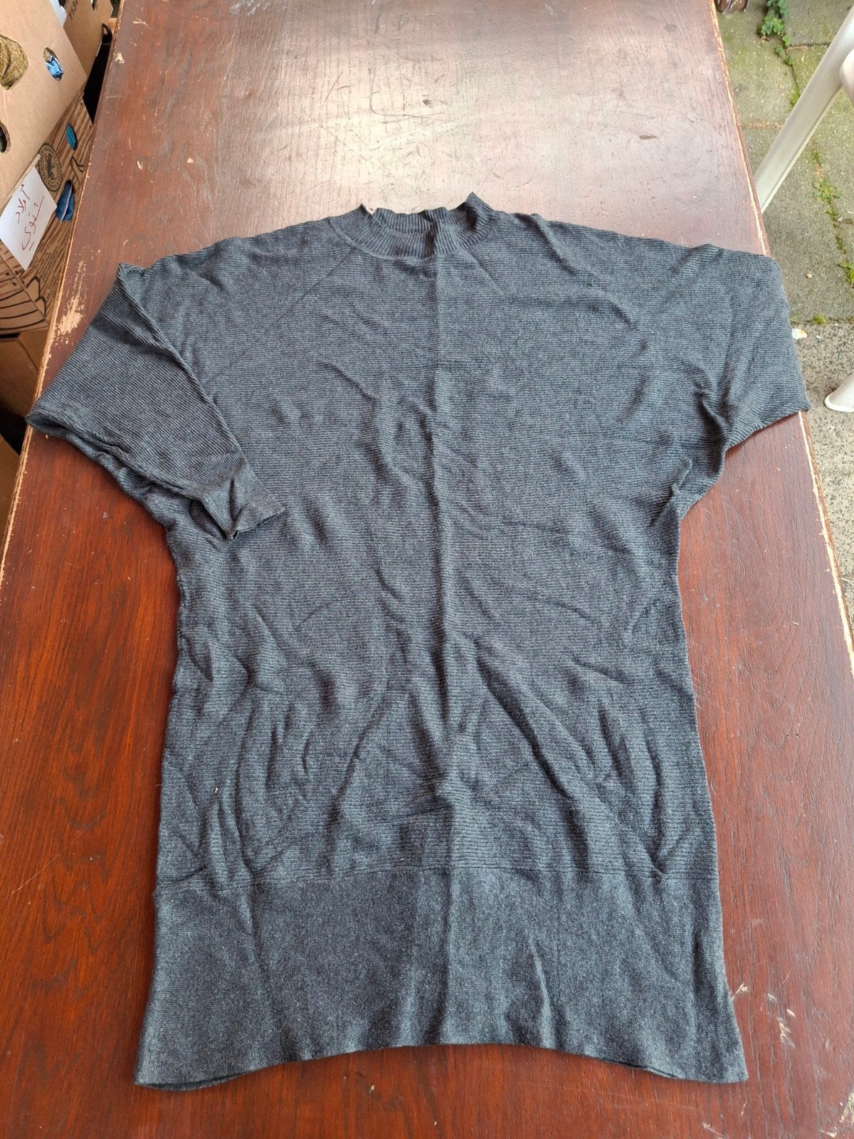 Primark Donkergrijze Rib Top Maat L - Goede Staat, Kleding | Dames, Primark, Maat 42/44 (L), Ophalen of Verzenden, Grijs