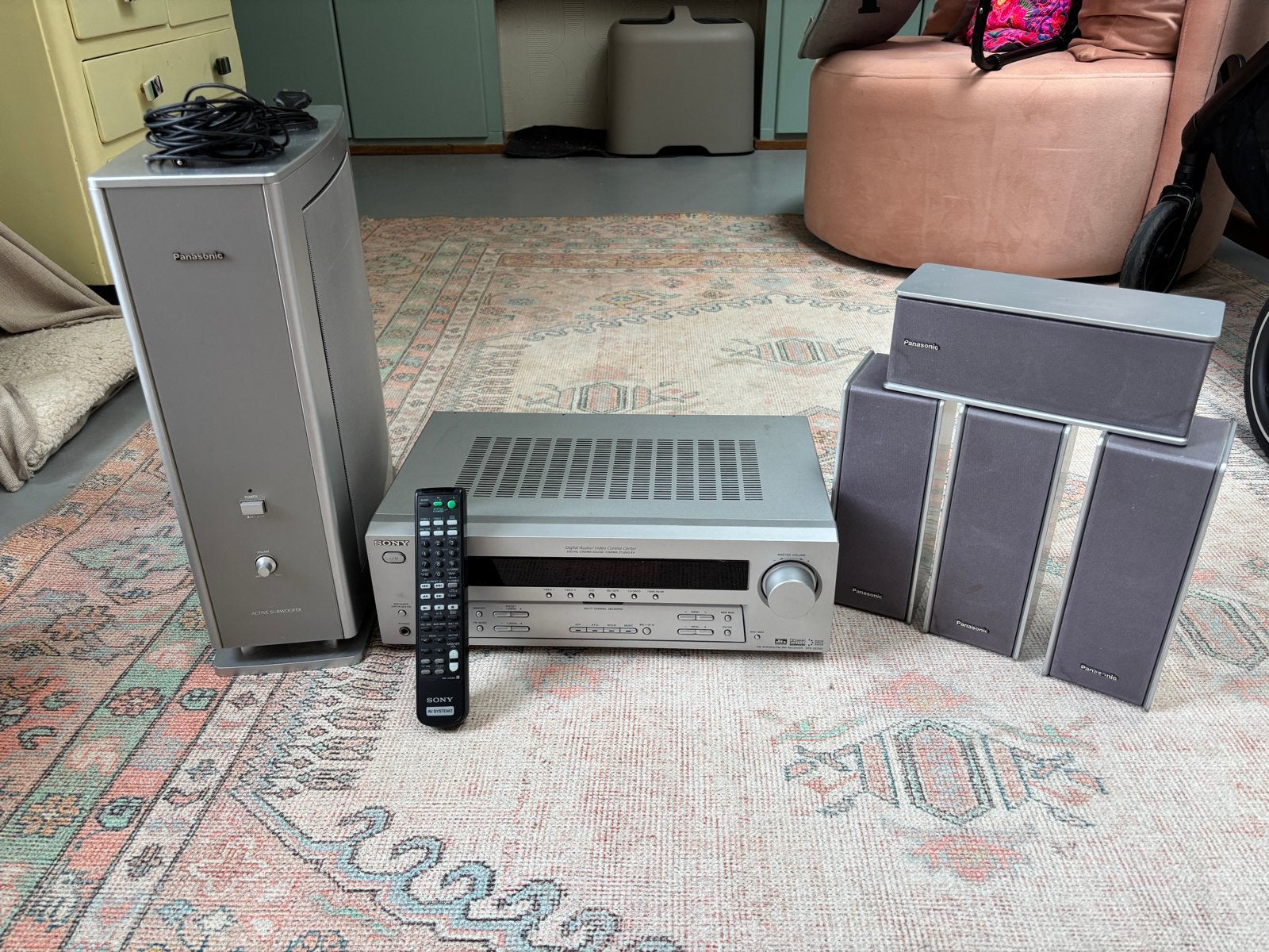 Sony Home Cinema Set met Panasonic Speakers en Subwoofer, Ophalen, Minder dan 40 watt, Overige spelers, Sony