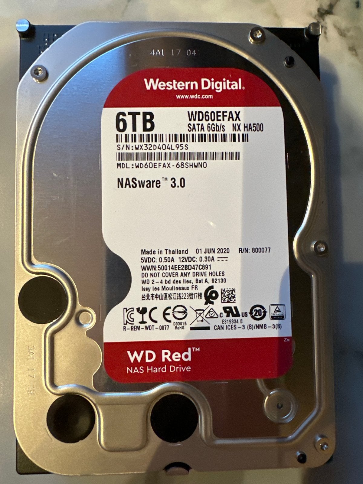 Western Digital WD Red 6TB NAS Hard Drive - WD60EFAX, Computers en Software, Harde schijven, Intern, Gebruikt, Server, 6Tb