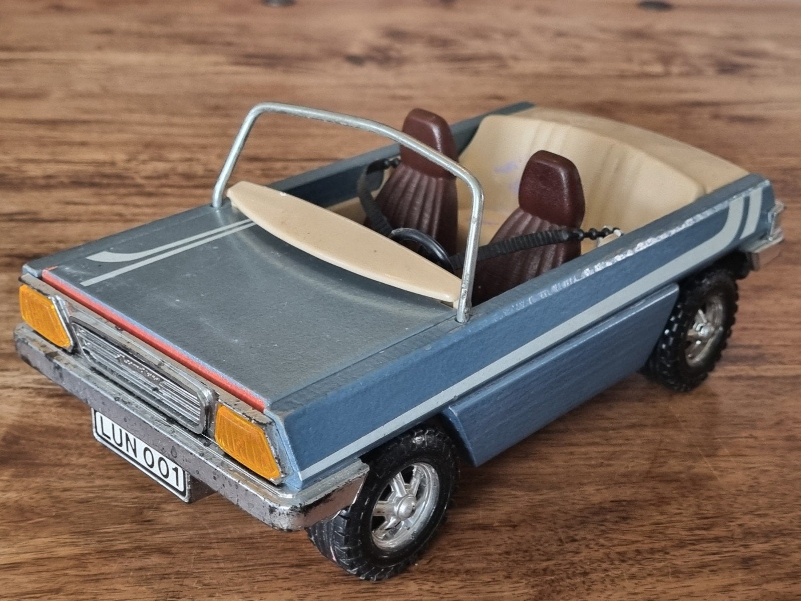 Vintage Lundby Poppenhuis Auto - Blauw met Interieur, Ophalen of Verzenden, Gebruikt, Overige typen