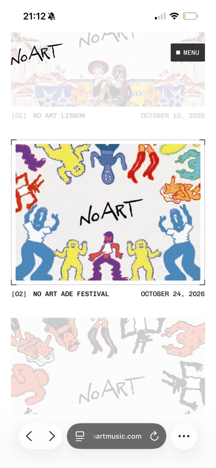2x ticket No Art Ade 24 oktober 2026, Tickets en Kaartjes, Twee personen, Oktober