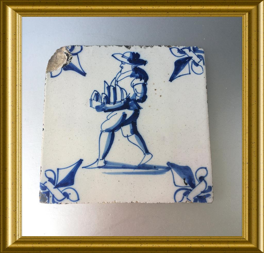 Antieke tegel : koopman/ handelaar, Ophalen of Verzenden