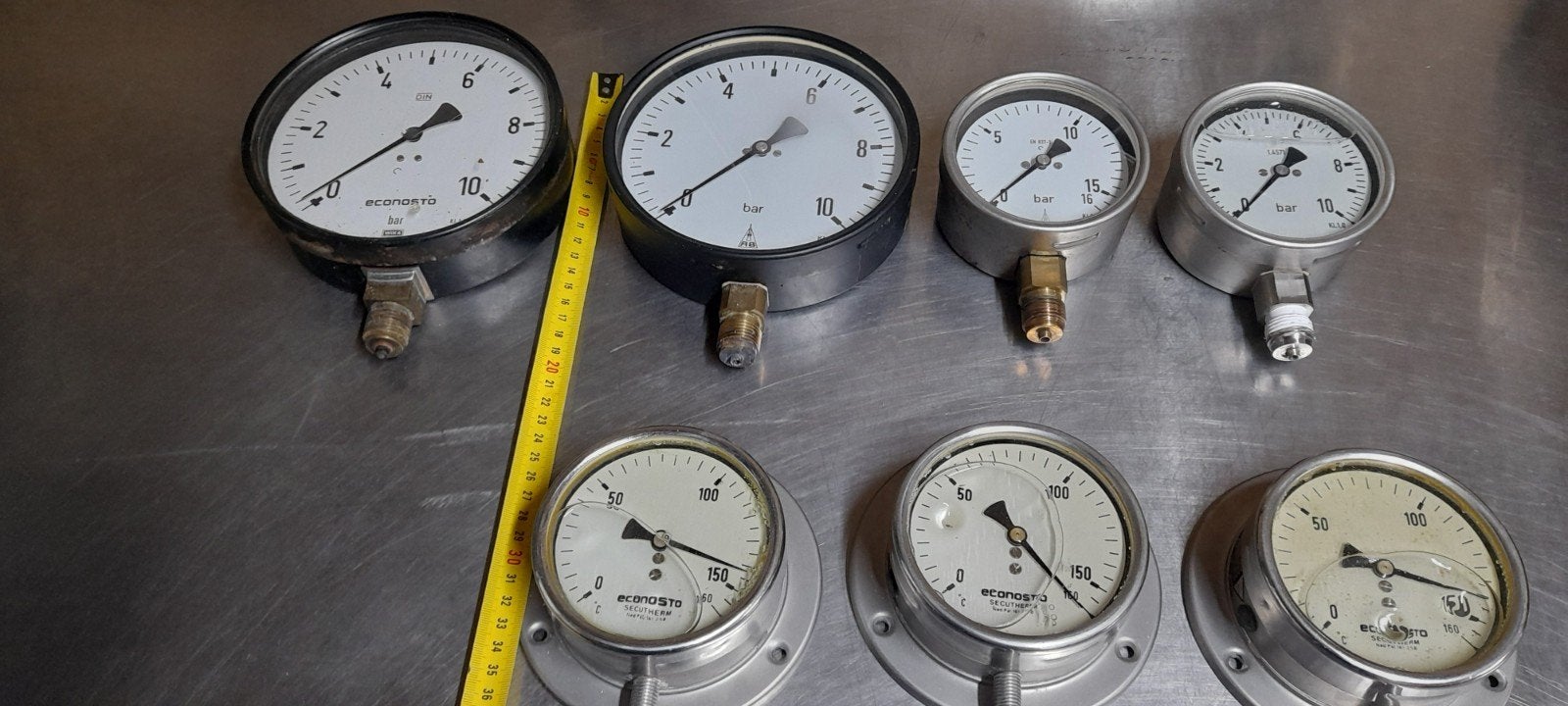 Econosto manometers drukmeter thermometers, Ophalen of Verzenden, Gebruikt