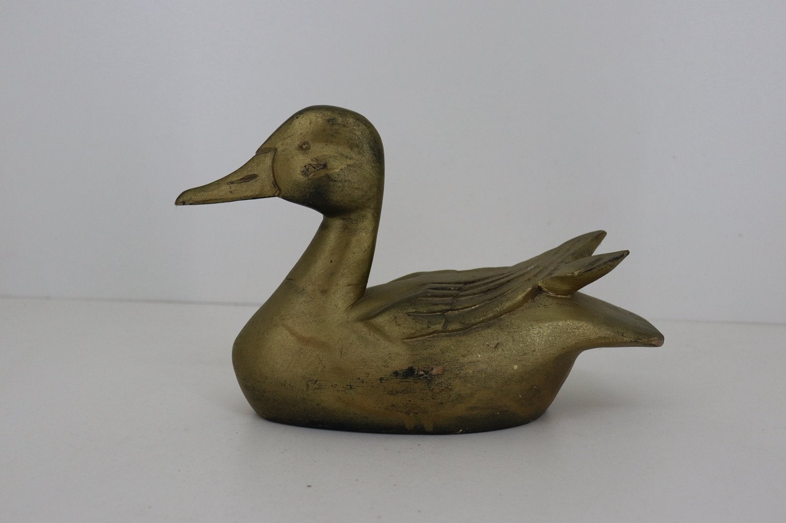 Handgemaakt houten eend beeldje / eend sculptuur (17x28 cm), Ophalen of Verzenden, Zo goed als nieuw, Dier