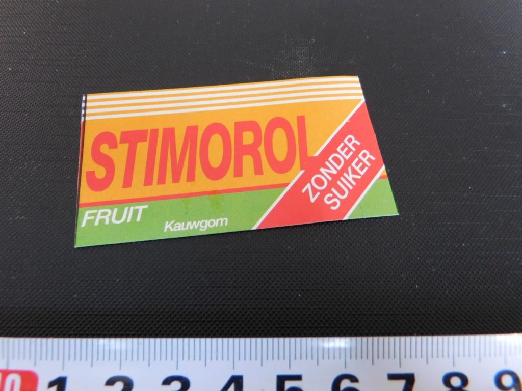 sticker kauwgom STIMOROL fruit zonder suiker, Verzamelen, Stickers, Zo goed als nieuw, Ophalen