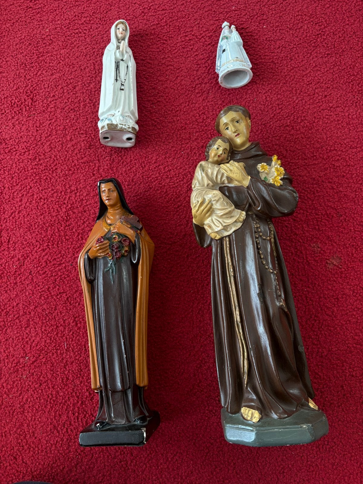 Set van 4 religieuze beelden Maria, Anthonius en Theresia, Antiek en Kunst, Ophalen of Verzenden