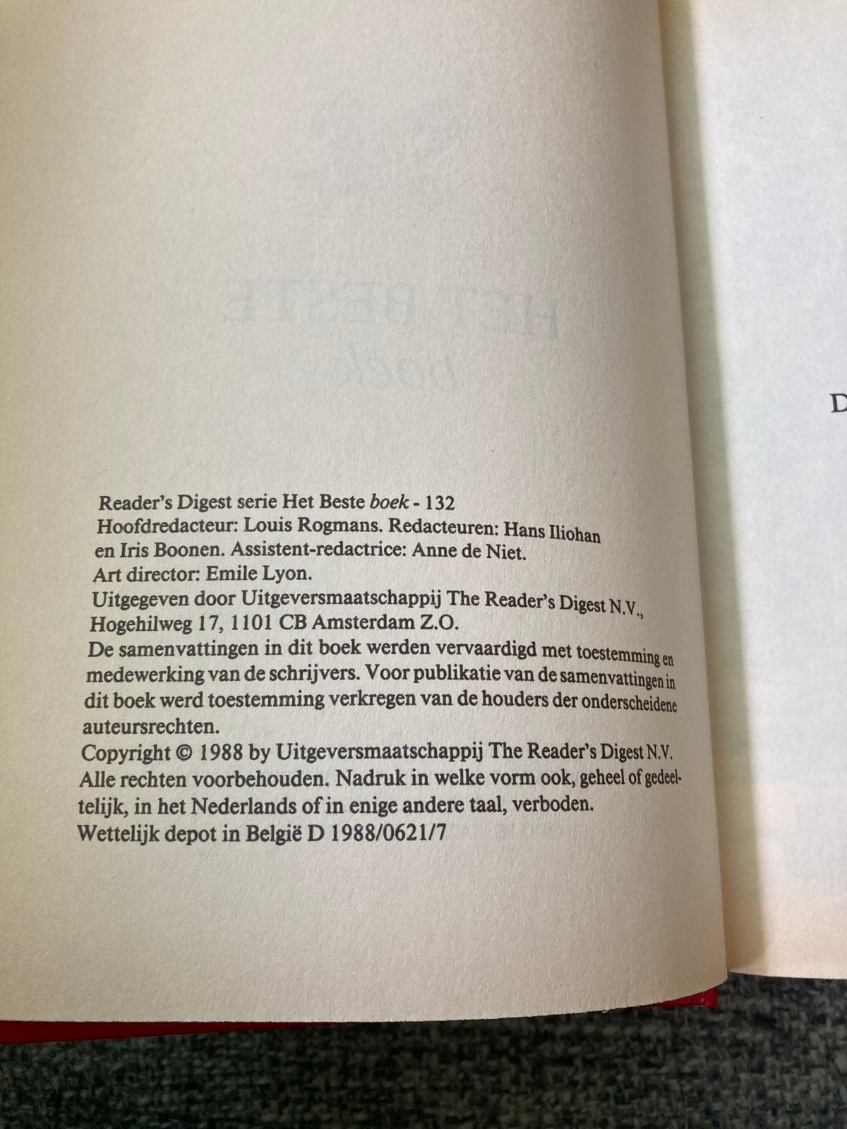 Reader's Digest Het Beste Boek - 132 (1988), Boeken, Ophalen of Verzenden, Gelezen, Nederland