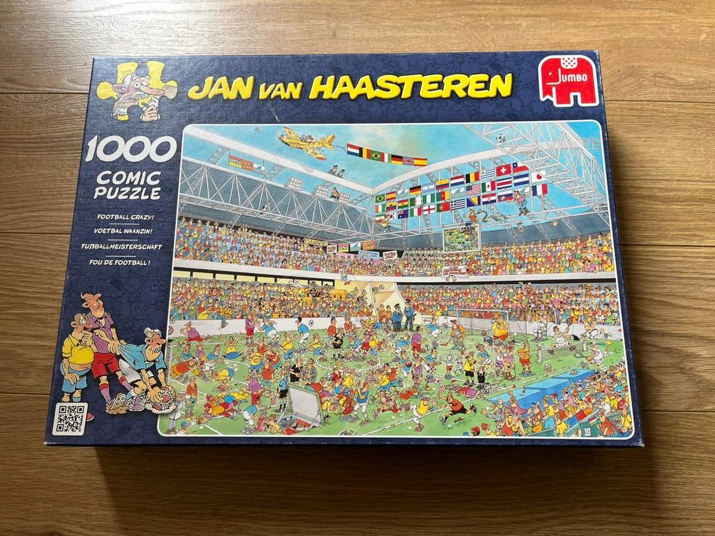 Jan van Haasteren puzzel (voetbal waanzin), Ophalen of Verzenden, 500 t/m 1500 stukjes, Zo goed als nieuw, Legpuzzel