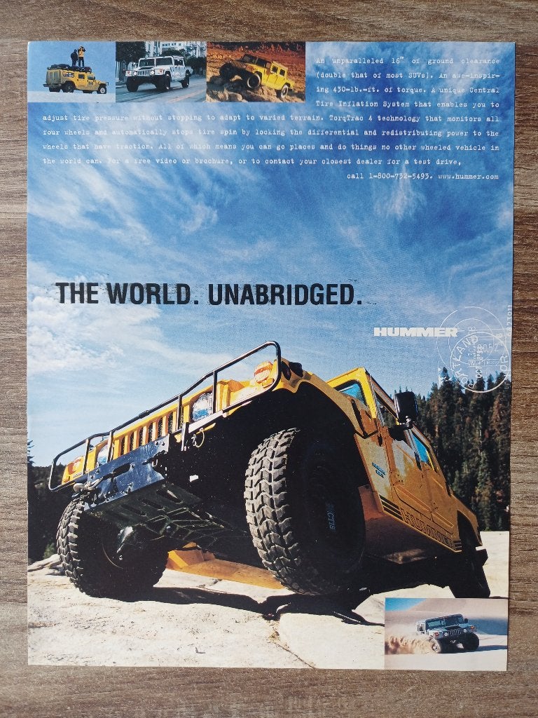 Hummer leaflet uit Amerika, Verzenden, Zo goed als nieuw, Overige merken
